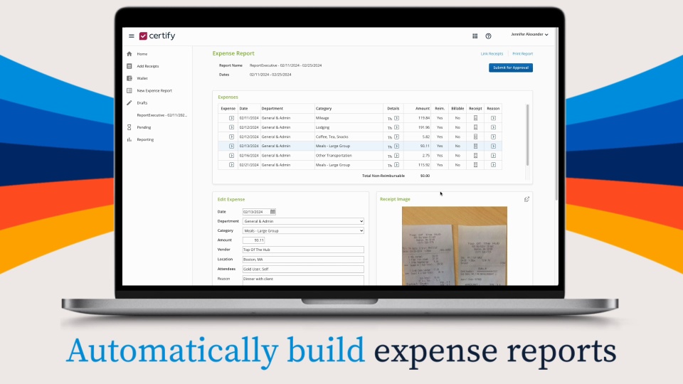 screenshot of Emburse Expense Professional